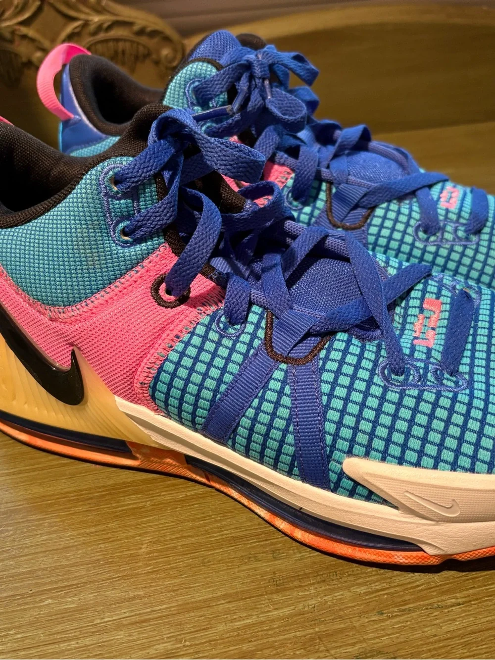 Nike Youth Blue and Pink Athletic Sneakers